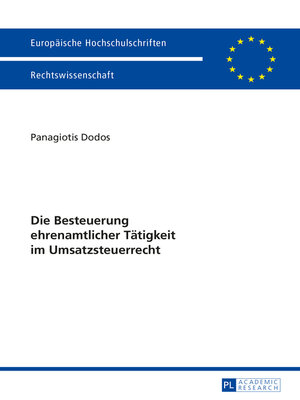 cover image of Die Besteuerung ehrenamtlicher Taetigkeit im Umsatzsteuerrecht